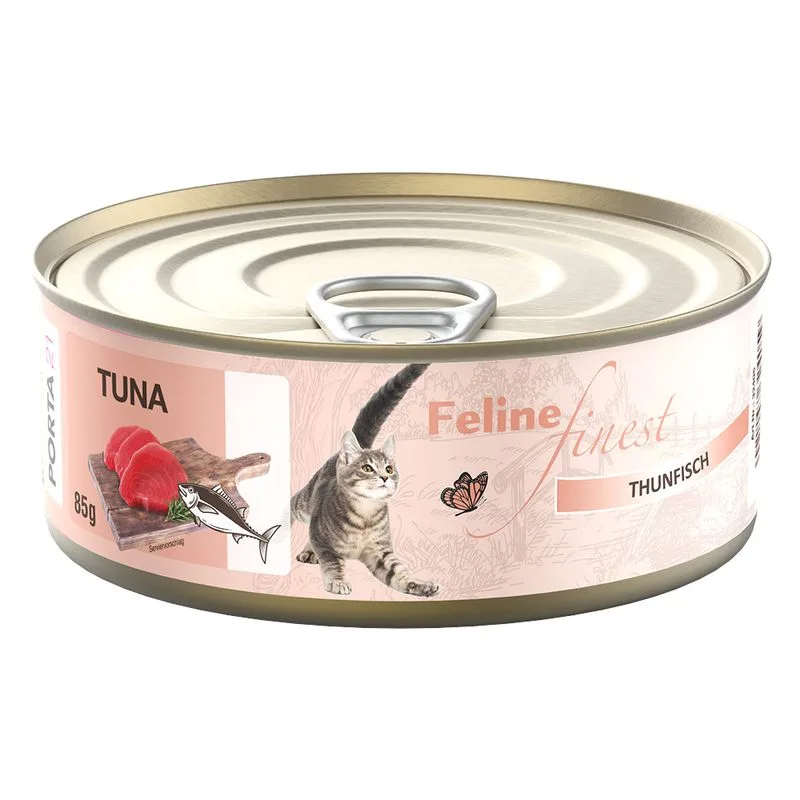 Feline Finest 24 x 85 g Alimento umido per gatti (Tonno)