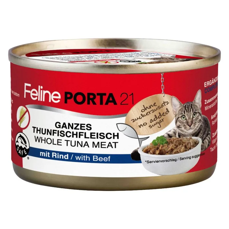 Feline Porta 21 24 x 90 g (Tonno con Manzo (senza cereali))