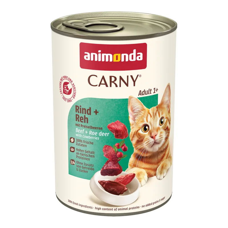 animonda Carny Adult 24 x 400 g (Manzo, Capriolo & Mirtilli rossi)