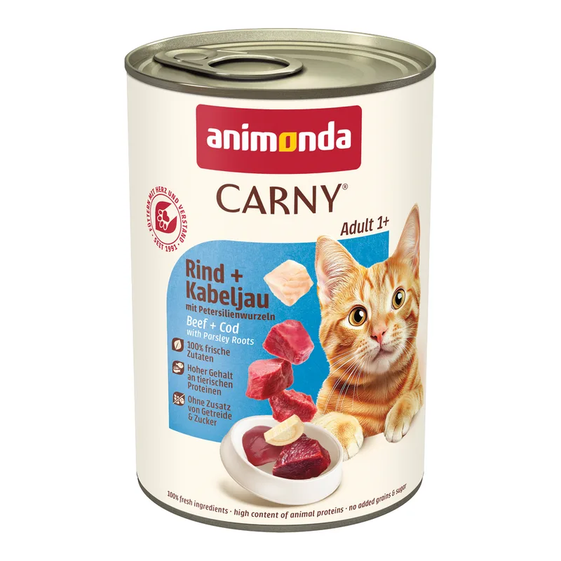 animonda Carny Adult 24 x 400 g (Manzo, Merluzzo & Radice di Prezzemolo)