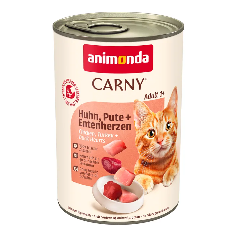 animonda Carny Adult 24 x 400 g (Pollo, Tacchino & Cuori d'anatra)