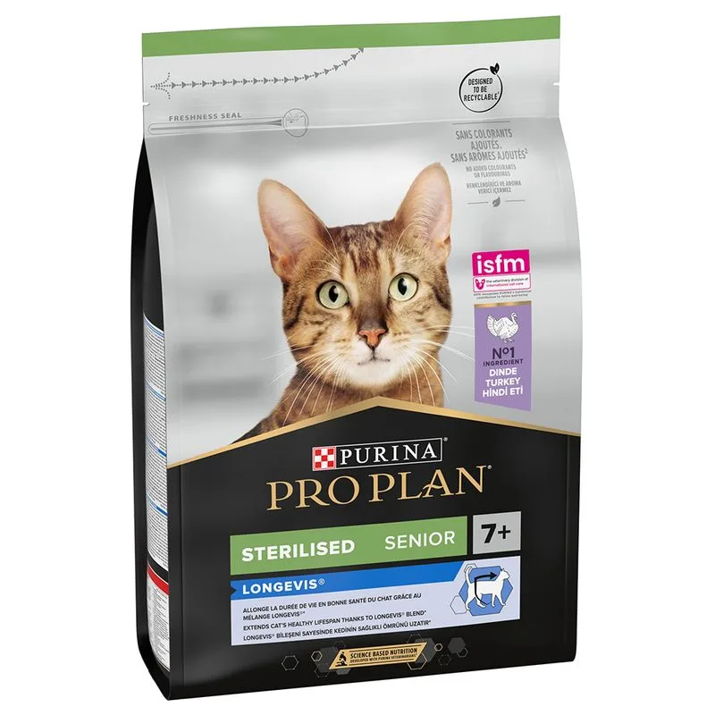 PURINA PRO PLAN Sterilised Adult 7+ Ricco in Tacchino (Set %: 3 x 3 kg)