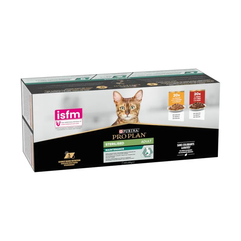 PURINA PRO PLAN Sterilised Adult Manzo & Pollo 40 x 85 g