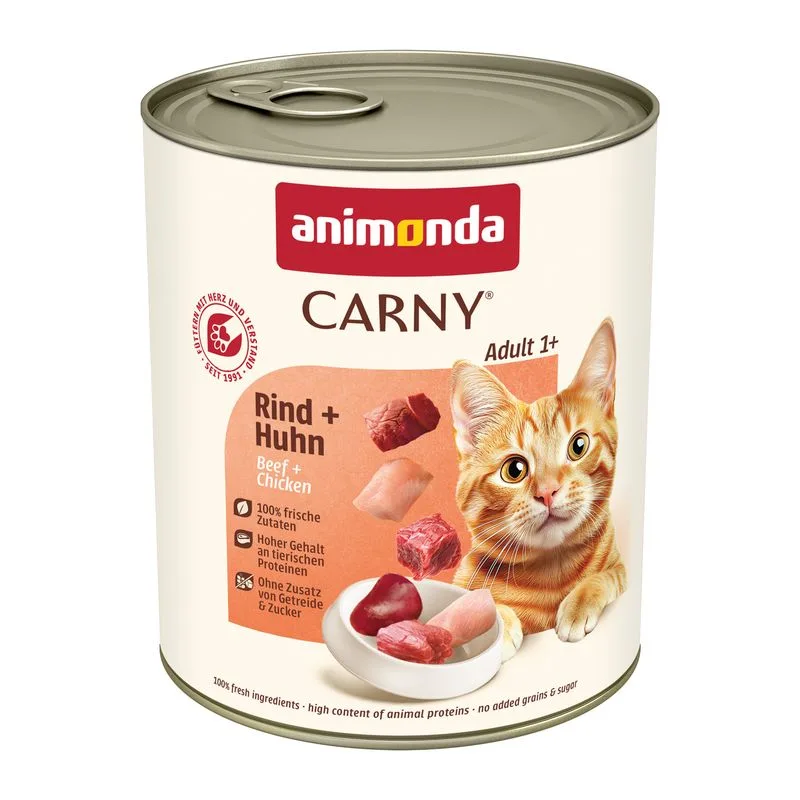 animonda Carny Adult 24 x 800 g Umido per gatto (Manzo & Pollo)