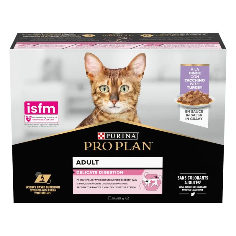 Prezzo speciale! 2 x PURINA PRO PLAN Umido per gatti (2 x (10 x 85 g ) Adult Delicate Digestion Tacchino)