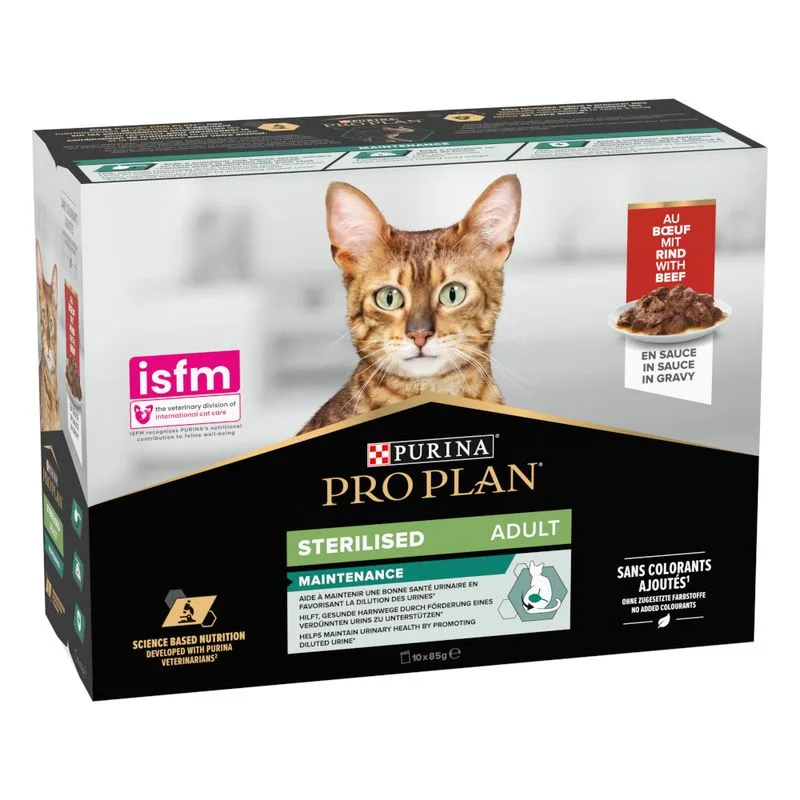Prezzo speciale! 2 x PURINA PRO PLAN Umido per gatti (2 x (10 x 85 g ) Cat Sterilised Adult Maintenance Manzo)