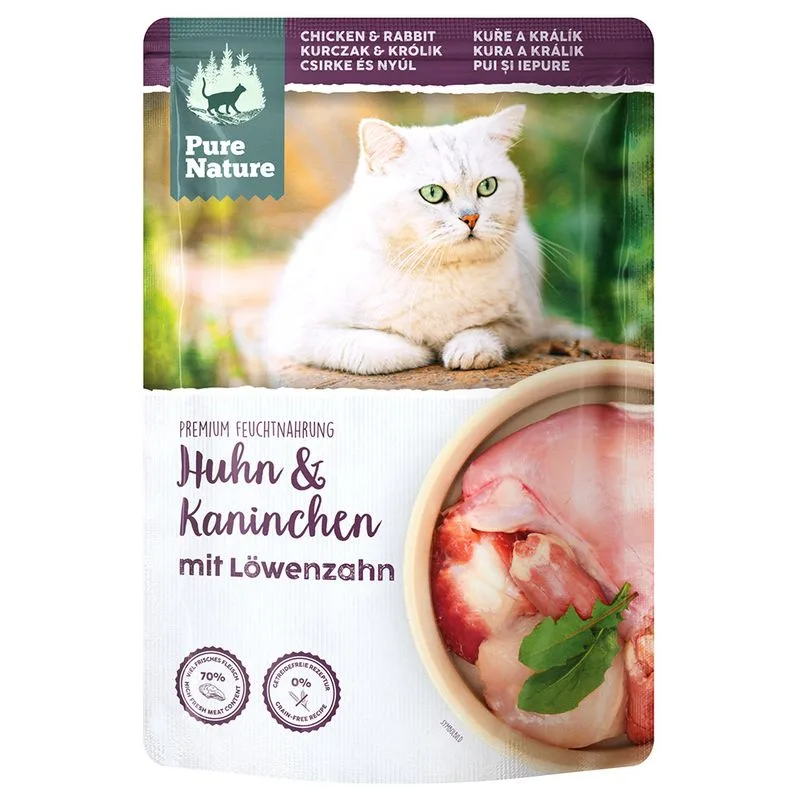 Pure Nature Feline 24 x 85 g Alimento umido per gatto (Pollo & Coniglio)