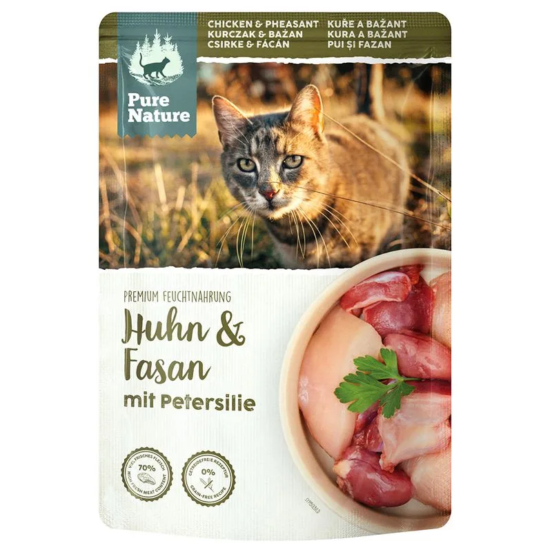 Pure Nature Feline 24 x 85 g Alimento umido per gatto (Pollo & Fagiano)