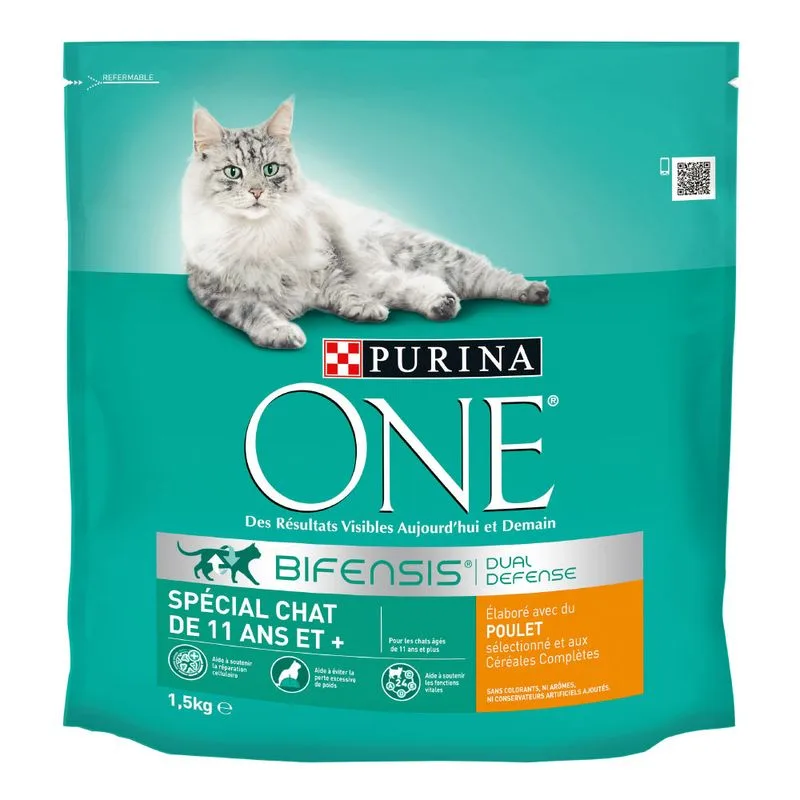 PURINA ONE 11+ Senior Pollo Crocchette per gatto (4 x 1,5 kg)