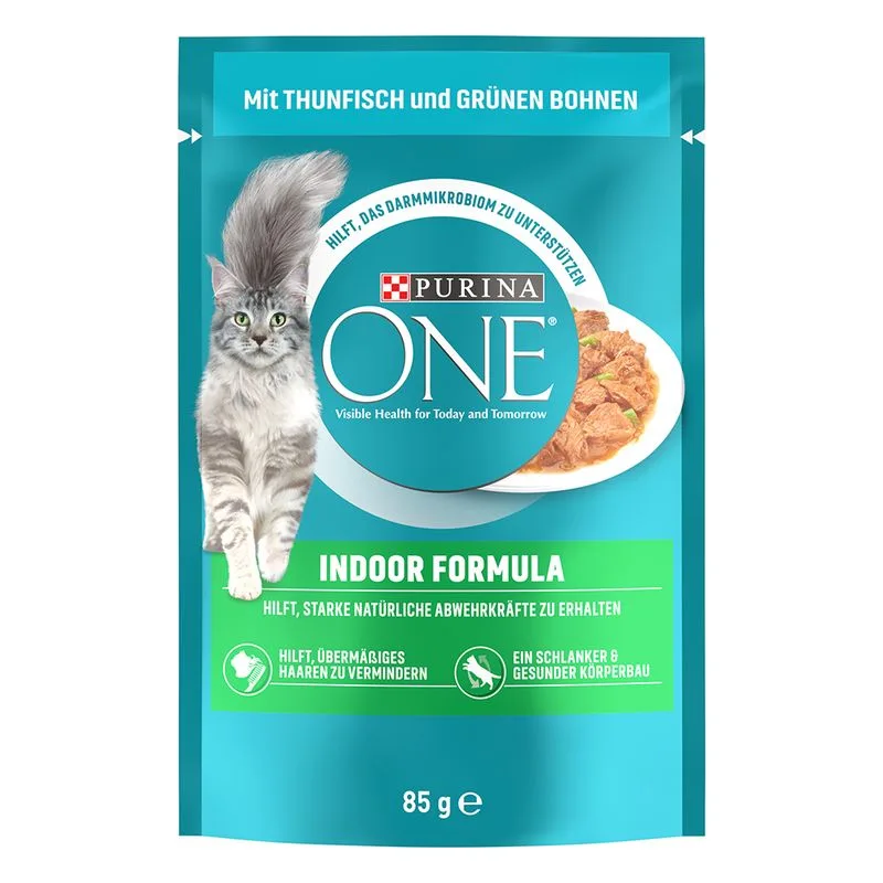PURINA ONE 26 x 85 g Umido per gatto (Indoor Formula con Tonno & Fagiolini)