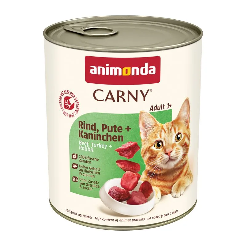 animonda Carny Adult 24 x 800 g Umido per gatto (Manzo, Tacchino + Coniglio)