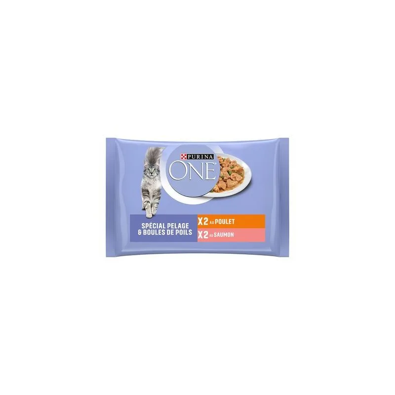 PURINA ONE 4 x 85 g (Coat & Hairball Pollo e Salmone)