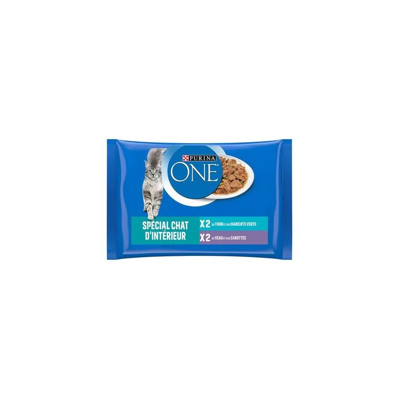 PURINA ONE 4 x 85 g (Indoor Tonno e Vitello)