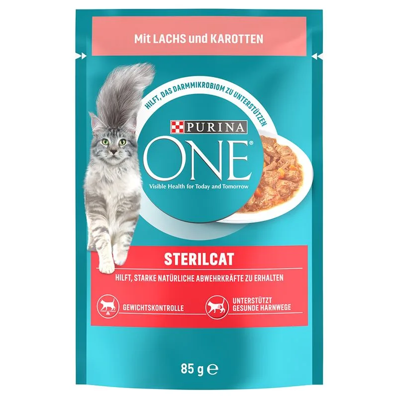 PURINA ONE 52 x 85 g Umido per gatto (Sterilized con Salmone e Carote)