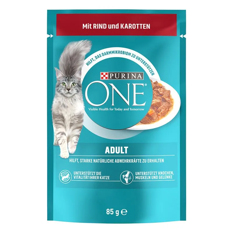 PURINA ONE Adult (Set %: 52 x 85 g con Manzo e Carote)