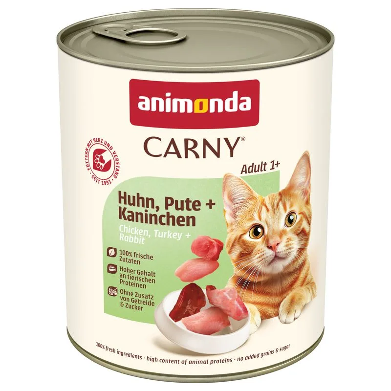animonda Carny Adult 24 x 800 g Umido per gatto (Pollo, Tacchino & Coniglio)