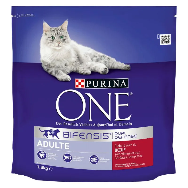PURINA ONE Adult Manzo & Cereali Crocchette per gatto (Set %: 4 x 1,5 kg)