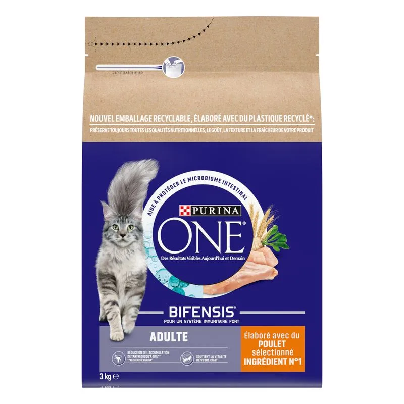 PURINA ONE Adult Pollo Crocchette per gatti (Set %: 2 x 3 Kg)