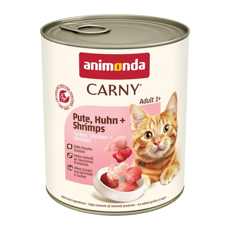 animonda Carny Adult 24 x 800 g Umido per gatto (Tacchino, Pollo & Gamberetti)