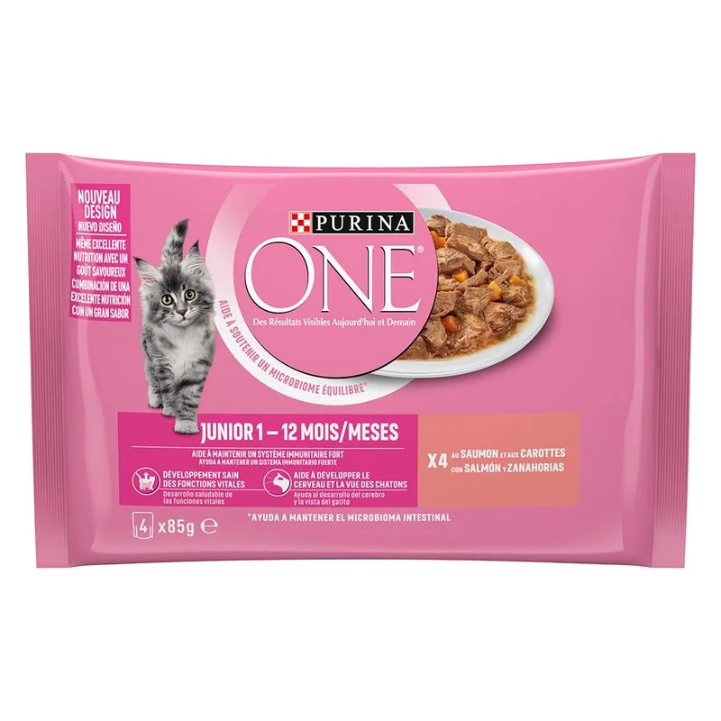 PURINA ONE Junior 4 x 85 g Umido per gatto (Set %: 8 x 85 g)