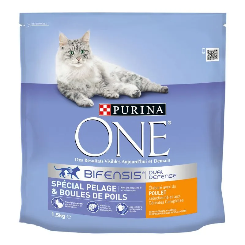 PURINA ONE Pelle & Boli di pelo Crocchette per gatti (4 x 1,5 kg)