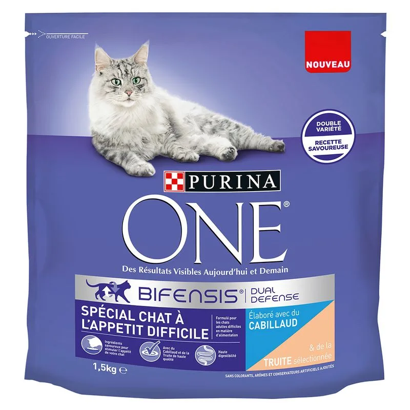 PURINA ONE Selective Palate Merluzzo e Trota Crocchette per gatti (Set %: 6 x 1,5 kg)