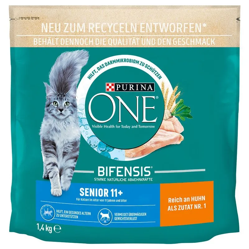 PURINA ONE Senior 11+ Crocchette per gatto (Set %: 2 x 1,4 kg)