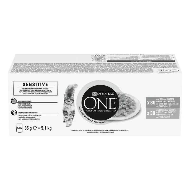PURINA ONE Sensitive Adult Pacco misto (Set %: 120 x 85 g)