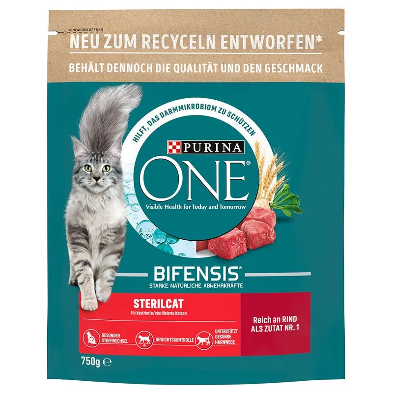 Prezzo speciale! 2 x 650 g / 750 g Purina ONE (2 x 750 g SterilCat con Manzo)