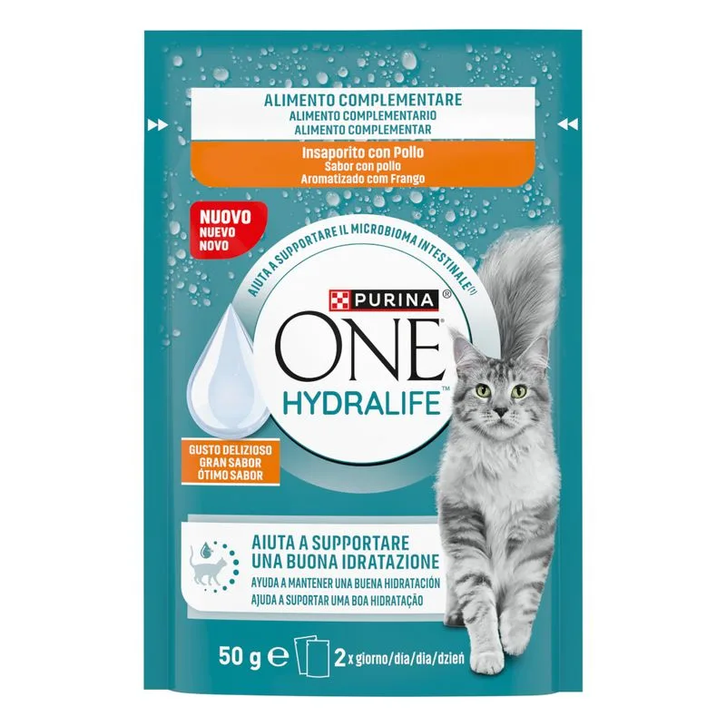 Prezzo speciale! 24 x 50 g PURINA ONE Hydralife Alimento complementare per gatti (Insaporito con Pollo)