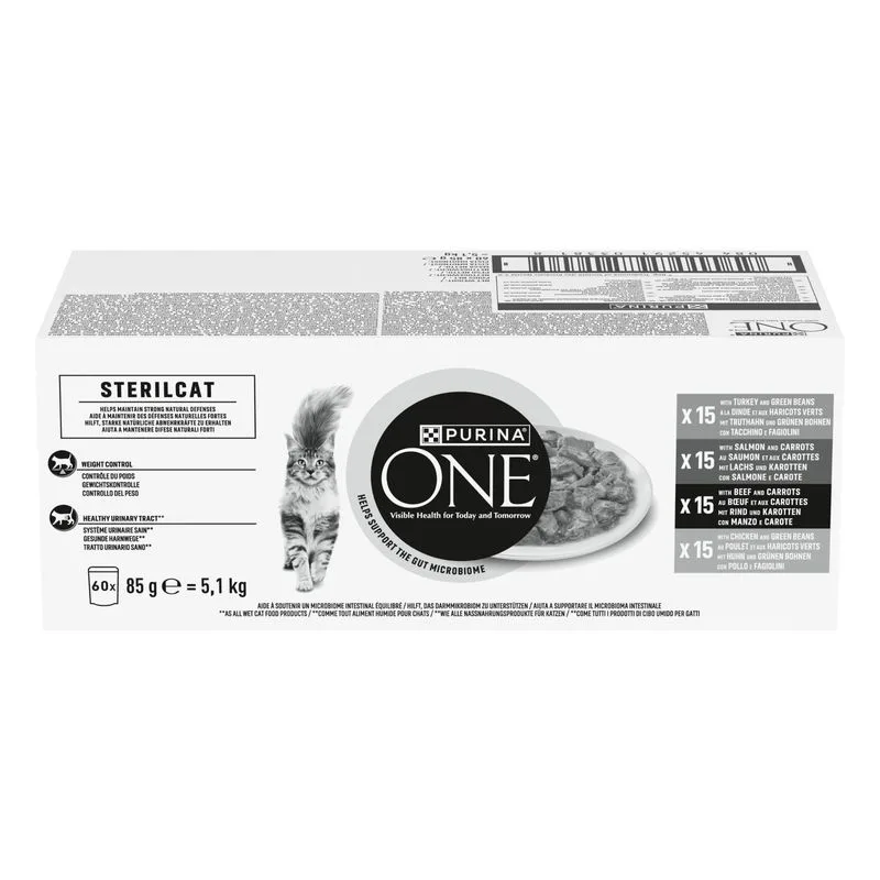 Purina One Sterilcat Carne & Verdure Pacco misto (Set %: 120 x 85 g)
