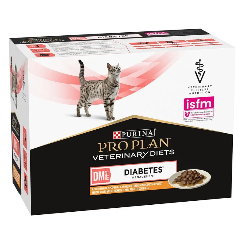PURINA PRO PLAN Veterinary Diets Feline DM ST/OX Diabetes Management Pollo (Set %: 20 x 85 g)