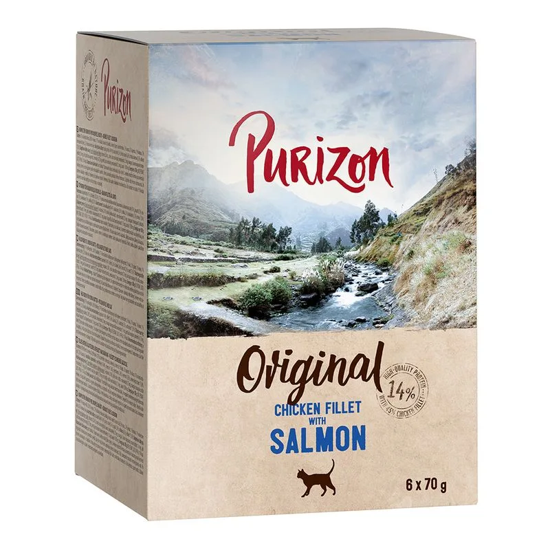 Purizon Adult 12 x 70 g - senza cereali (Filetto di Pollo con Salmone)