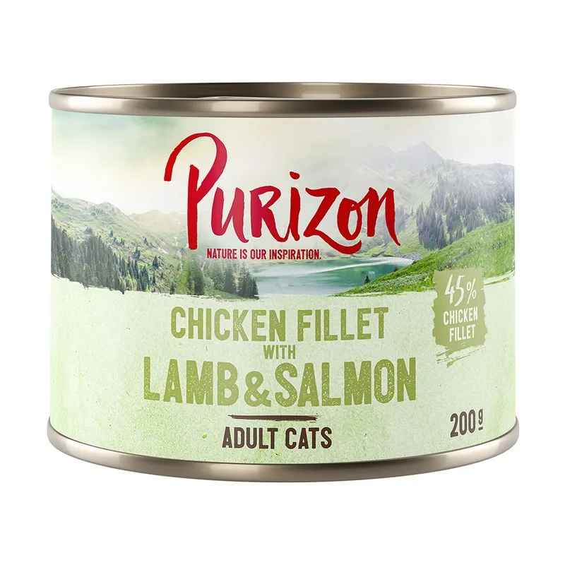 Purizon Adult 24 x 200 g - senza cereali (Filetto di Pollo con Salmone & Agnello)