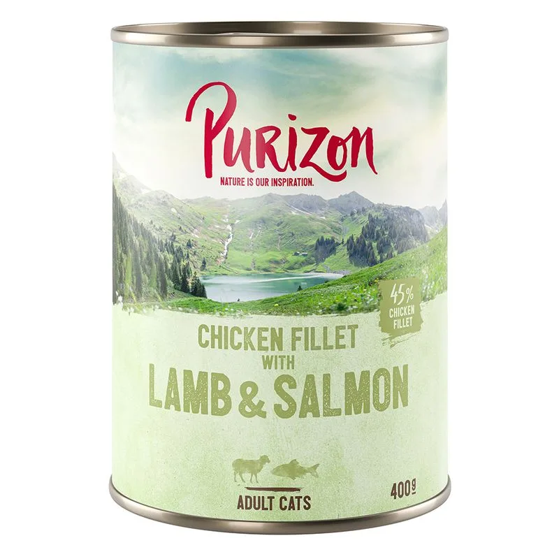 Purizon Adult 24 x 400 g - senza cereali (Filetto di Pollo con Salmone & Agnello)