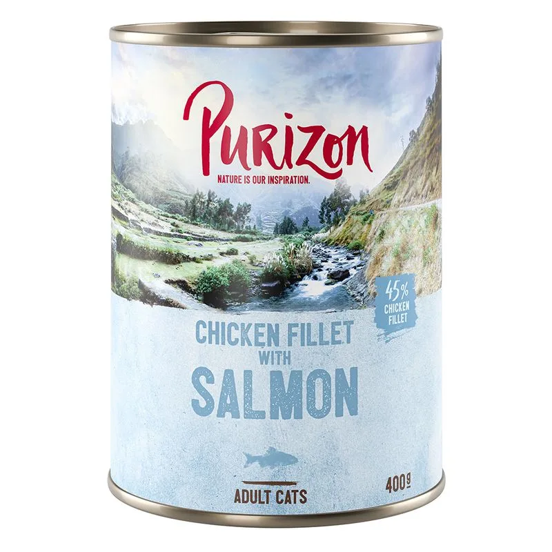 Purizon Adult 24 x 400 g - senza cereali (Filetto di Pollo con Salmone)