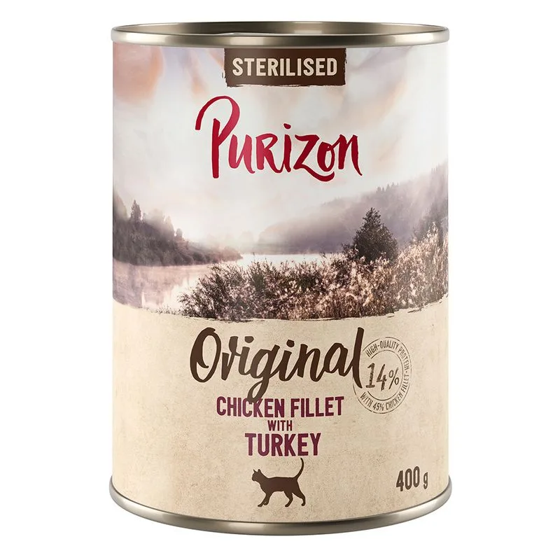 Purizon Adult Sterilised 6 x 400 g - senza cereali (Filetto di pollo con tacchino)