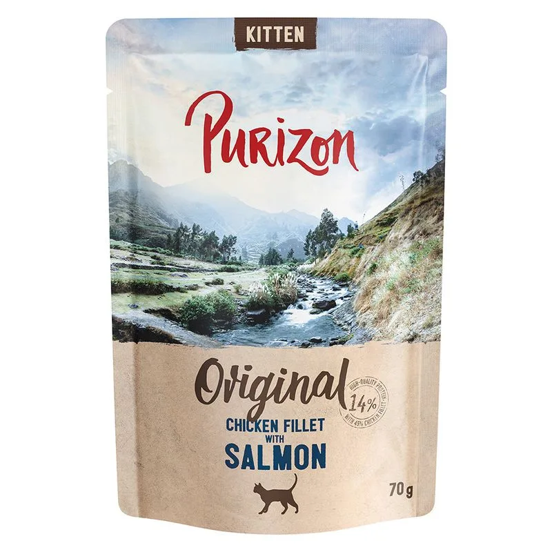 Purizon Kitten 24 x 70 g - senza cereali (Filetto di pollo con salmone)
