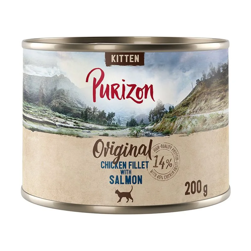 Purizon Kitten 6 x 200 g - senza cereali (Filetto di pollo con salmone)