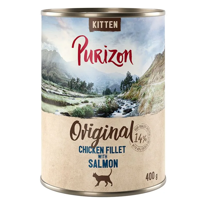 Purizon Kitten 6 x 400 g - senza cereali (Filetto di pollo con salmone)