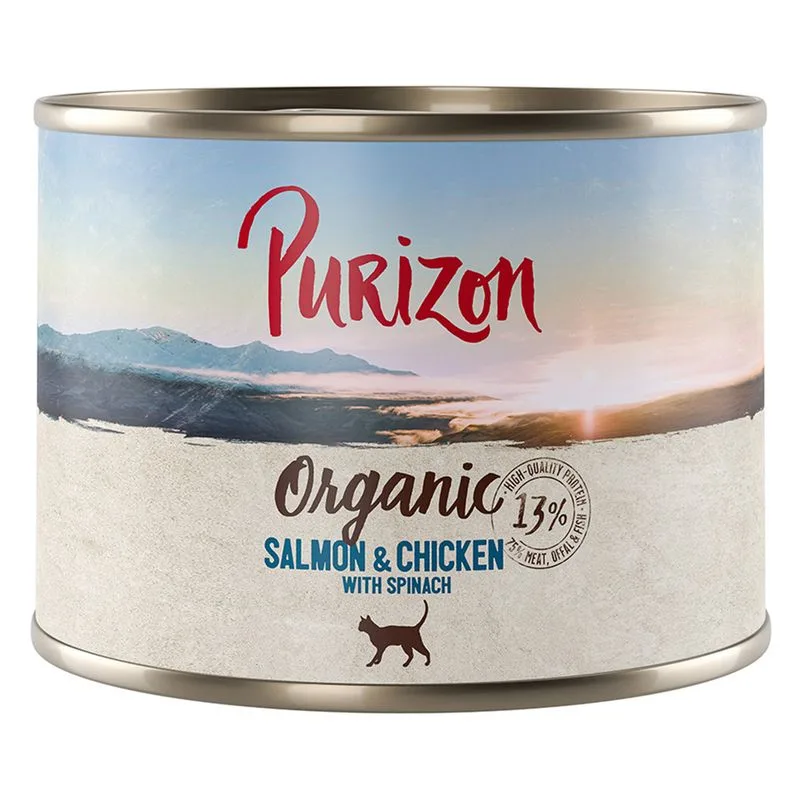 Purizon Organic Salmone e Pollo con Spinaci 1 x 200 g umido per gatto