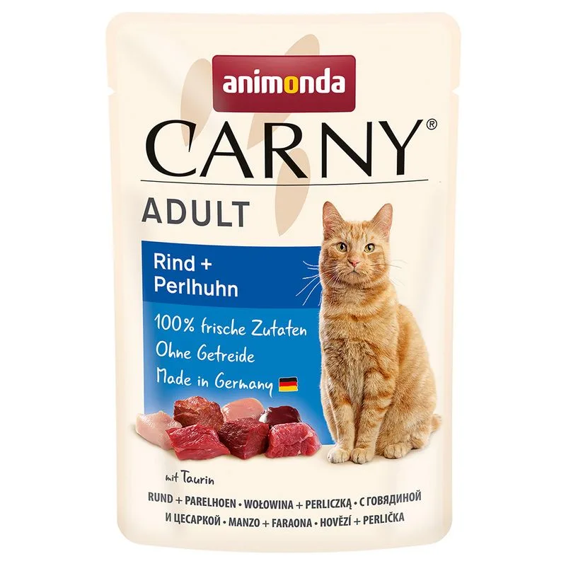 animonda Carny Adult Buste 24 x 85 g Umido per gatto (Manzo & Faraona)