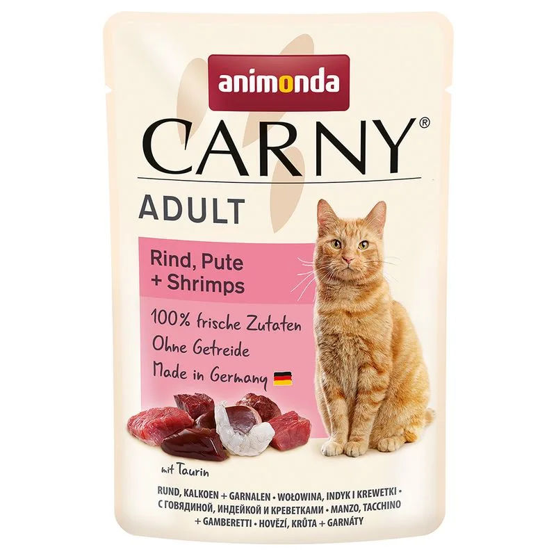 animonda Carny Adult Buste 24 x 85 g Umido per gatto (Manzo, Tacchino & Gamberetti)