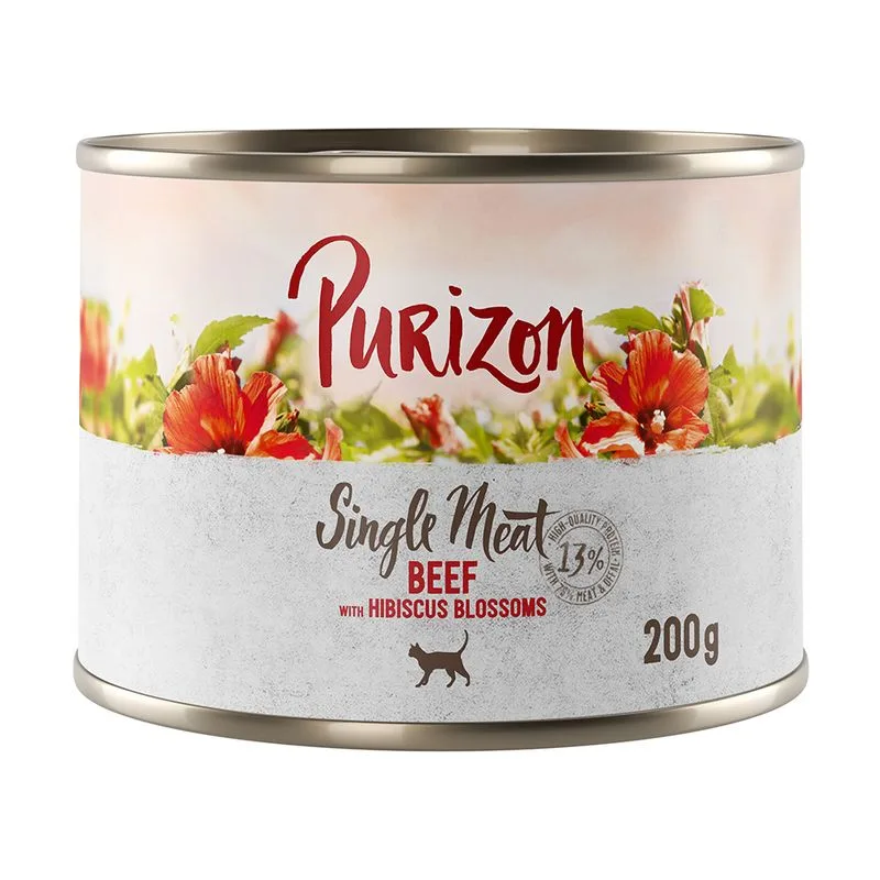 Purizon Single Meat 12 x 200 g (Manzo con Fiori di Ibisco)