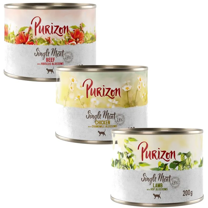 Purizon Single Meat 6 x 200 g (Mix: Pollo, Manzo, Agnello)