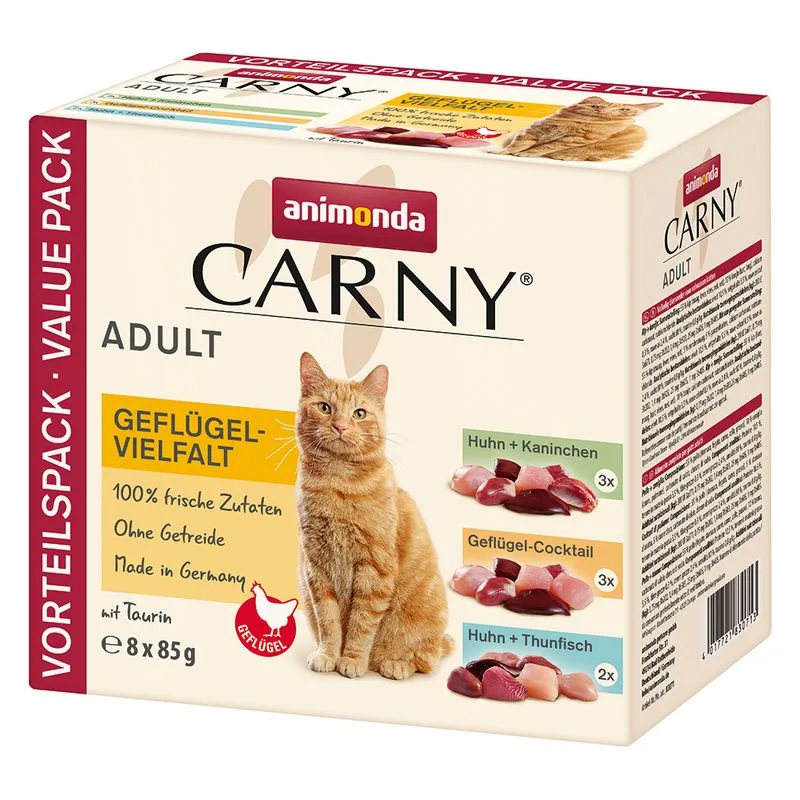 animonda Carny Adult Buste 24 x 85 g Umido per gatto (Mix Pollame 3 gusti)