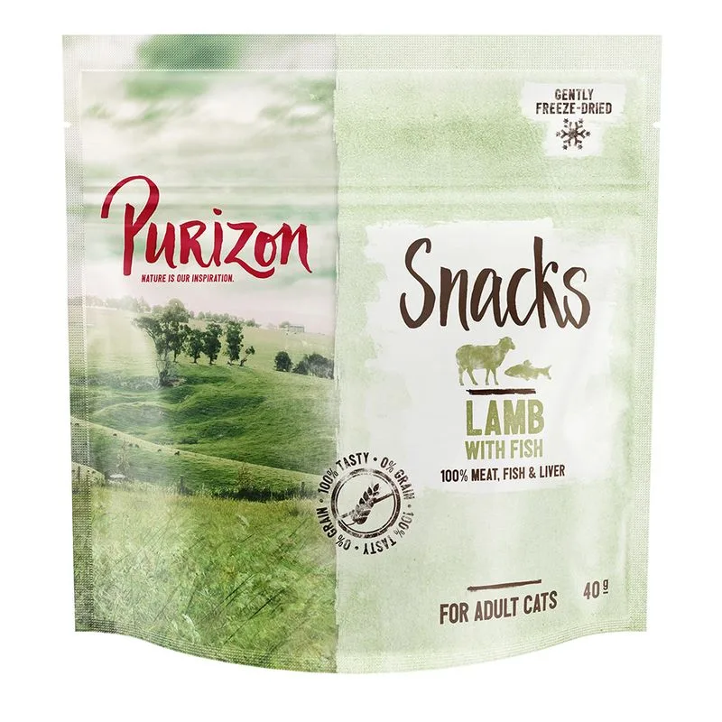 Purizon Snack per gatti Agnello con Pesce - senza cereali (Set %: 3 x 40 g)