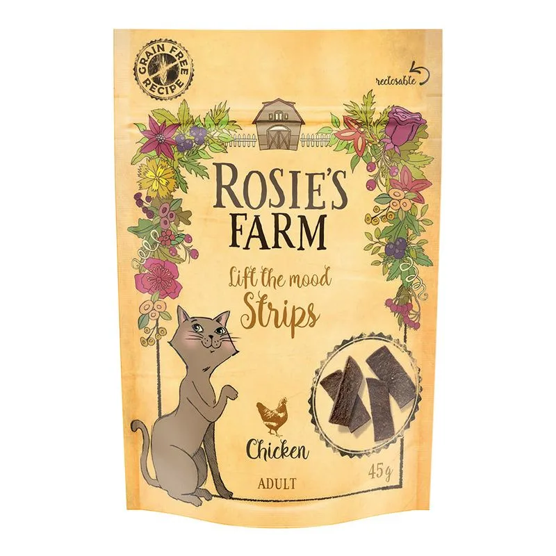 Rosie's Farm "Strips" Pollo Snack per gatti (Set %: 5 x 45 g)