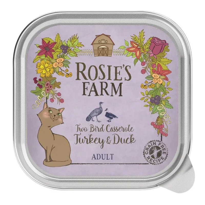 Rosie's Farm Adult 16 x 100 g umido per gatti (Tacchino & Anatra)