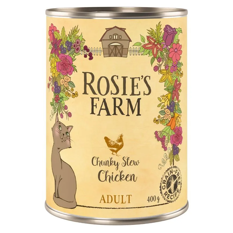 Rosie's Farm Adult 6 x 400 g umido per gatti (Pollo)